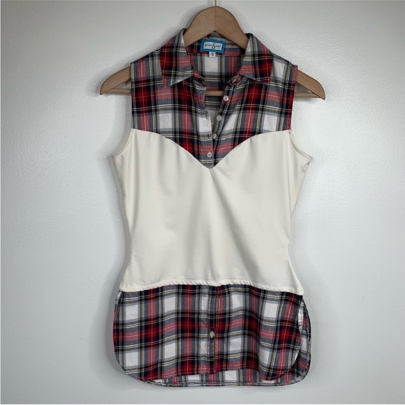 Skinny‎ Shirt Womens Small Plaid Undershirt - Picture 1 of 6